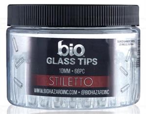 BIO GLASS Stiletto Cross Top Medium Size GLASS Tips 10mm - 66 Count