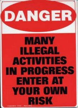 ''Danger Tin SIGN - 8 1/2'''' X 11.75''''''