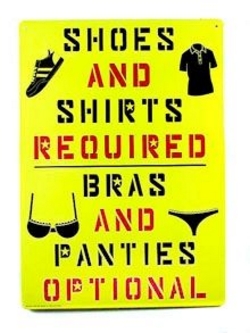 ''Shoes & Shirts Required Tin SIGN - 8 1/2'''' X 11.75''''''