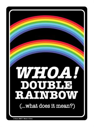 Double Rainbow Tin Sign - 8 1/2" X 11.75"