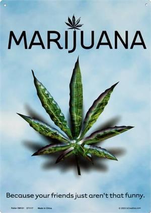 ''Marijuana TIN SIGN - 8 1/2'''' X 11.75''''''