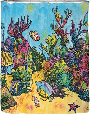 ''Shower Swag Coral Reef by Dean Russo Shower CURTAIN - 72'''' x 72''''''