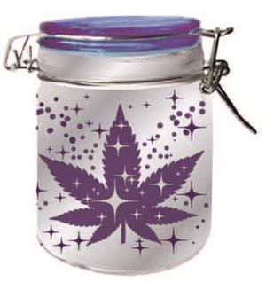 Metallic Silver/Purple Leaf Galaxy Storage JAR - 3 Pack