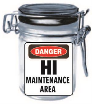 Danger - Hi Maintenance Area Storage JAR - 3 Pack