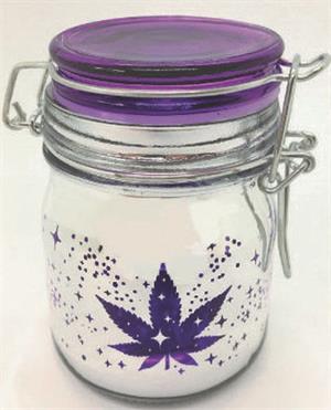 Metallic Purple Leaf Galaxy Stash JAR - 5oz (3 pack)