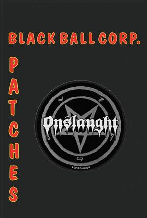 ''Onslaught - Pentagram - 3.5'''' Round Printed Woven Patch''