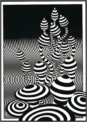 Op Art Shrooms - Sticker - CLOSEOUT