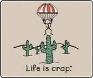 Life Is Crap - Parachute - Sticker - CLOSEOUT