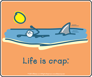 Life Is Crap - Swimming - STICKER - Closeout