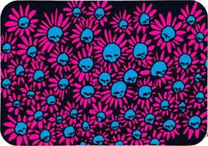 ''Skulls In FLOWERS Large Sticker Clearance - 2 1/2'''' X 3 3/4''''''
