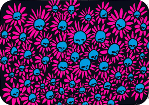 ''SKULLs In Flowers Large Sticker Clearance - 2 1/2'''' X 3 3/4''''''