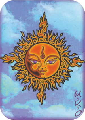 ''Mikio Kennedy - SUN Face Large Sticker Clearance - 2 1/2'''' X 3 3/4''''''