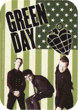 ''Green Day Flag Large STICKER Clearance - 2 1/2'''' X 3 3/4''''''