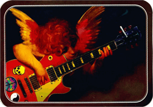 ''Angel Playing Guitar Large STICKER Clearance - 2 1/2'''' X 3 3/4''''''