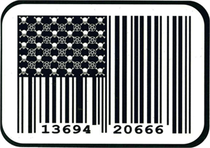 ''Barcode Flag - Large STICKER Clearance - 2 1/2'''' X 3 3/4''''''