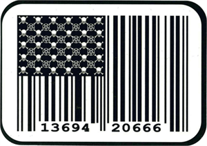 ''Barcode FLAG - Large Sticker Clearance - 2 1/2'''' X 3 3/4''''''