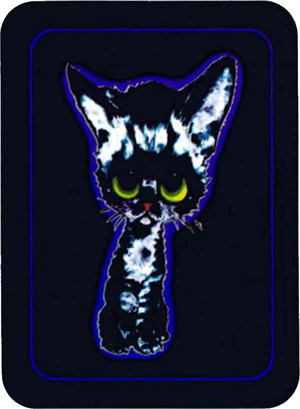 ''Big Eyed Kitty - Mini STICKER Clearance - 2'''' X 2 3/4''''''