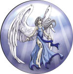 ''Neon Dragon - Angel Light Fairy  - Round STICKER Clearance - 2 1/2'''' Round''