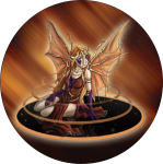 ''Neon Dragon - Beads Fairy  - Round STICKER Clearance - 2 1/2'''' Round''