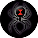 ''Black Widow Round STICKER Clearance - 2 1/2'''' Round''