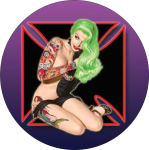 ''Iron Cross Pin Up Round STICKER Clearance - 2 1/2'''' Round''