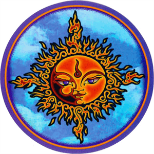 ''Mikio Kennedy - SUN Face Round Sticker Clearance - 2 1/2'''' Round''