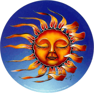 ''Sleeping SUN  - Mike Duboisround Sticker Clearance - 2 1/2'''' Round''