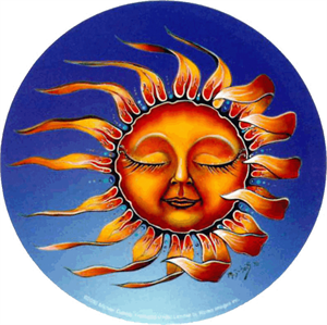 ''Sleeping Sun  - Mike Duboisround STICKER Clearance - 2 1/2'''' Round''