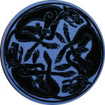 ''Celtic Dog  - Round STICKER Clearance - 2 1/2'''' Round''