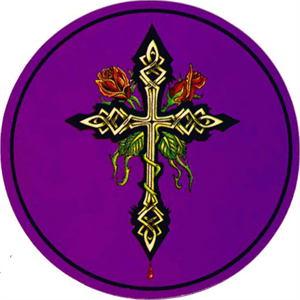 ''Celtic Cross & Roses - Round STICKER Clearance - 2 1/2'''' Round''