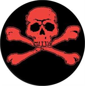 ''SKULL & Crossbones Round Sticker Clearance - 2 1/2'''' Round''