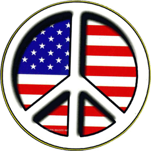 ''Peace FLAG - Round Sticker Clearance - 2 1/2'''' Round''