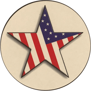 ''Star FLAG - Round Sticker Clearance - 2 1/2'''' Round''