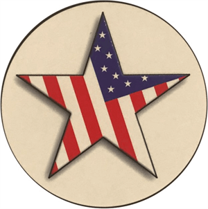 ''Star Flag - Round STICKER Clearance - 2 1/2'''' Round''