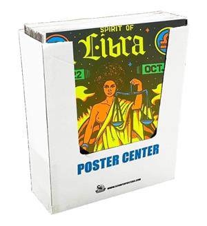 36 Piece Zodiac SIGNs Shrink Wrap Blacklight Poster Bin - Cardboard