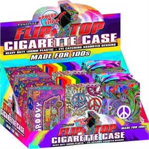 Nulite Pop-Up Cig Case Peace & Love Design #2 - 100's Size - 12Ct/20Cs