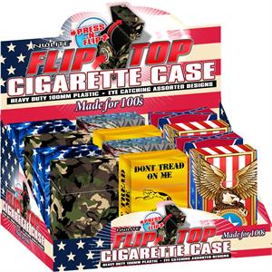 Nulite Pop-Up Cig CASE Americana Design - 100's Size - 12Ct/20Cs