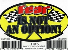 ''Fear Is Not An Option - 3.5'''' x 2.5'''' - STICKER''