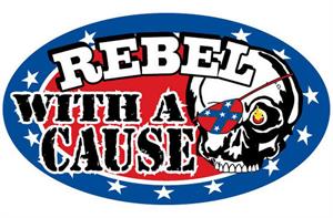 ''Rebel With A Cause - 3.5'''' x 2.5'''' - STICKER''