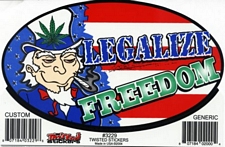 LEGALIZE FREEDOM - Large - 3" X 5" - STICKER