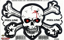 SKULL/CROSSBONES - Large - 3" X 5" - STICKER