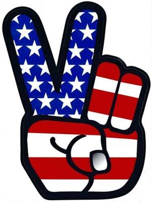 ''PEACE Fingers - Large - 4.5'''' x 6'''' - Sticker''
