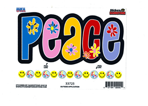 ''Peace - Large - 4.5'''' x 6'''' - STICKER''