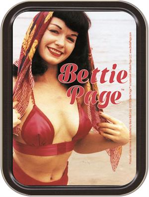 Bettie Page RED  Large Stash Tin