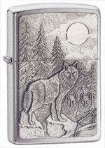 Timber Wolves Emblem - Brushed Chrome Zippo Lighter