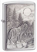 Timber Wolves Emblem - Brushed Chrome Zippo LIGHTER