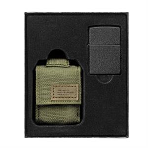 Green Tactical Pouch and Black Crackle Zippo LIGHTER