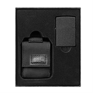 Black Tactical POUCH and Black Crackle Zippo Lighter
