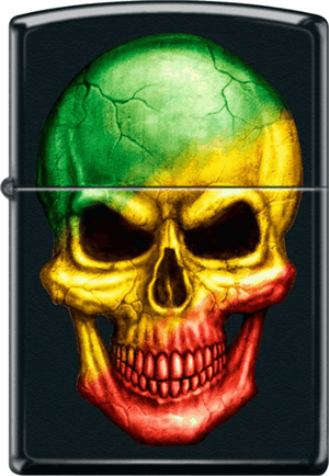 Multi-Color SKULL Black Matte Zippo Lighter