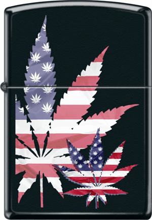 USA Leaf Black MATTE Zippo